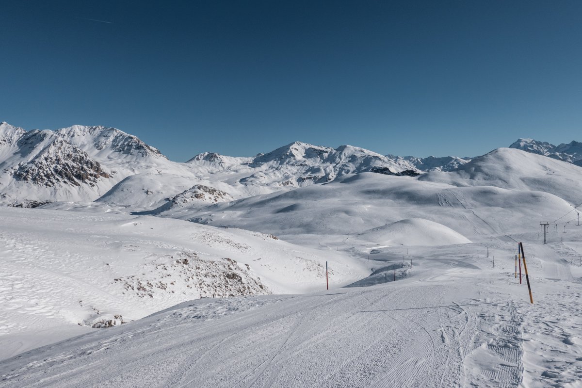 Abfahrt am Schlepplift Vallatscha, Januar 2022