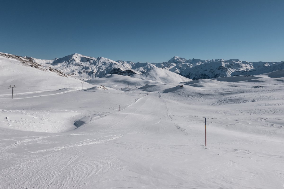 Abfahrt am Schlepplift Vallatscha, Januar 2022