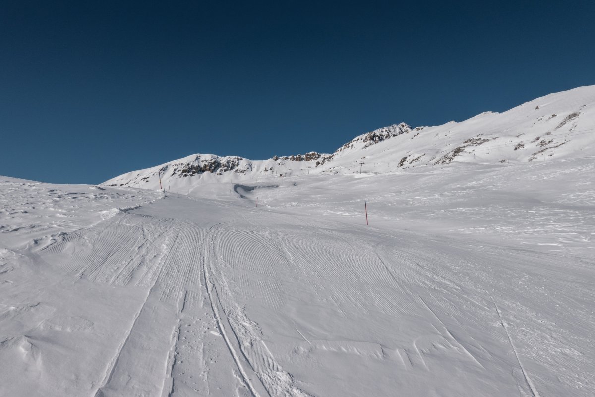 Abfahrt am Schlepplift Vallatscha, Januar 2022