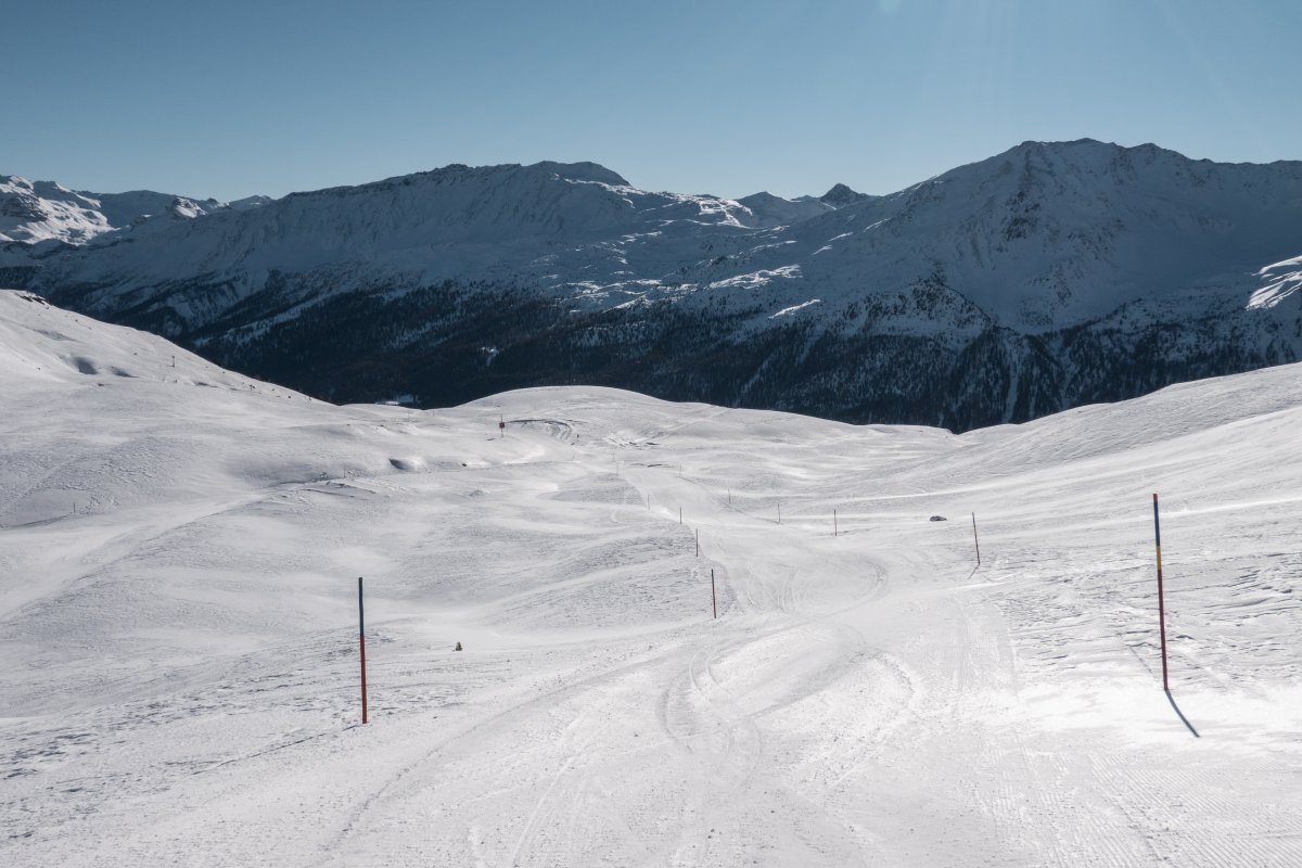 Abfahrt am Schlepplift Vallatscha, Januar 2022
