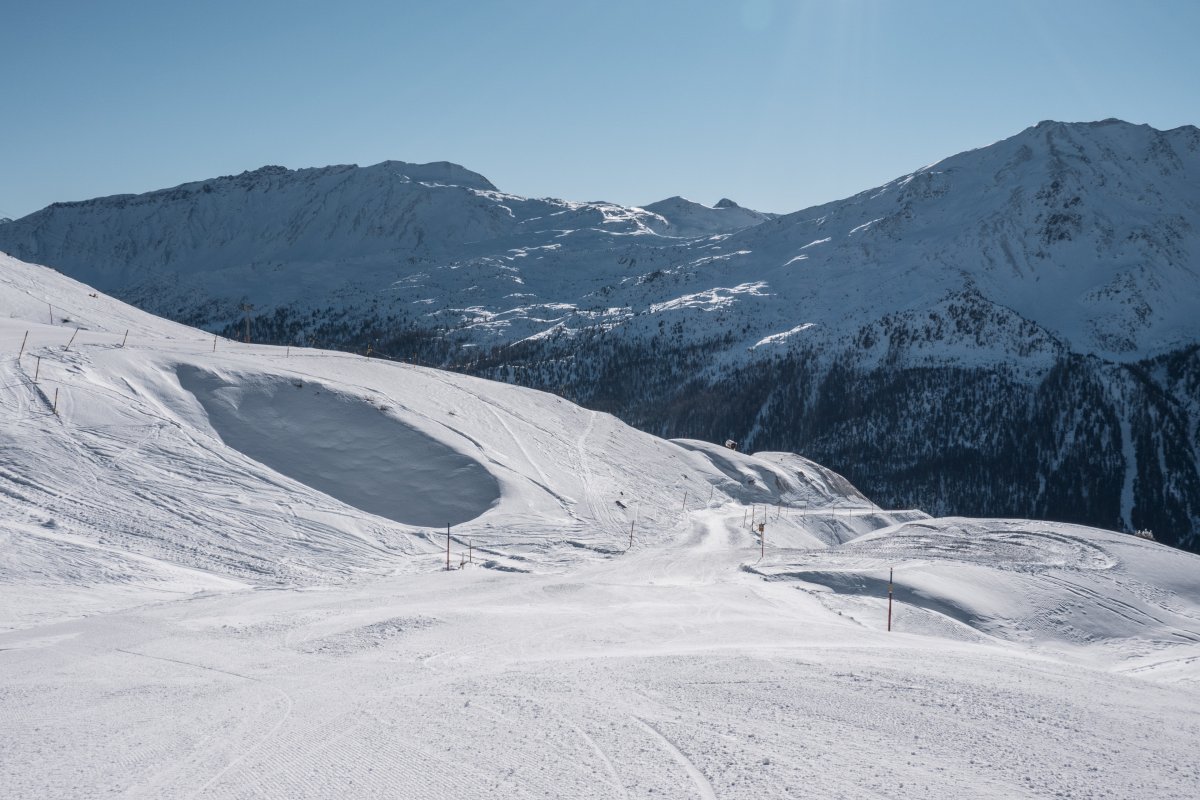 Abfahrt am Schlepplift Alp da Munt-Minschuns, Januar 2022
