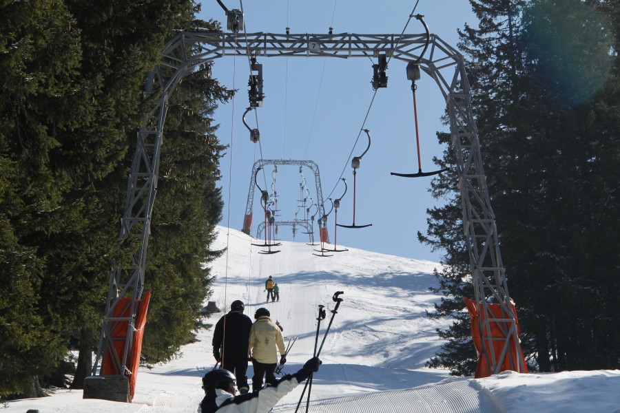 Schlepplift Le Joux-Plan Francey, März 2010