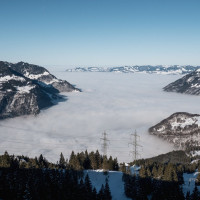 Nebelmeer im Skigebiet Mollis - Schilt, Dezember 2024