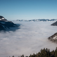 Panorama von der Fronalp mit Nebelmeer, Dezember 2024