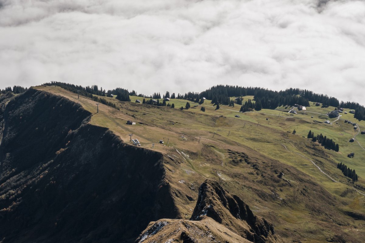 Sesselbahn Mürren-Schiltgrat und Schlepplift Gimmeln-Schiltgrat, Oktober 2021