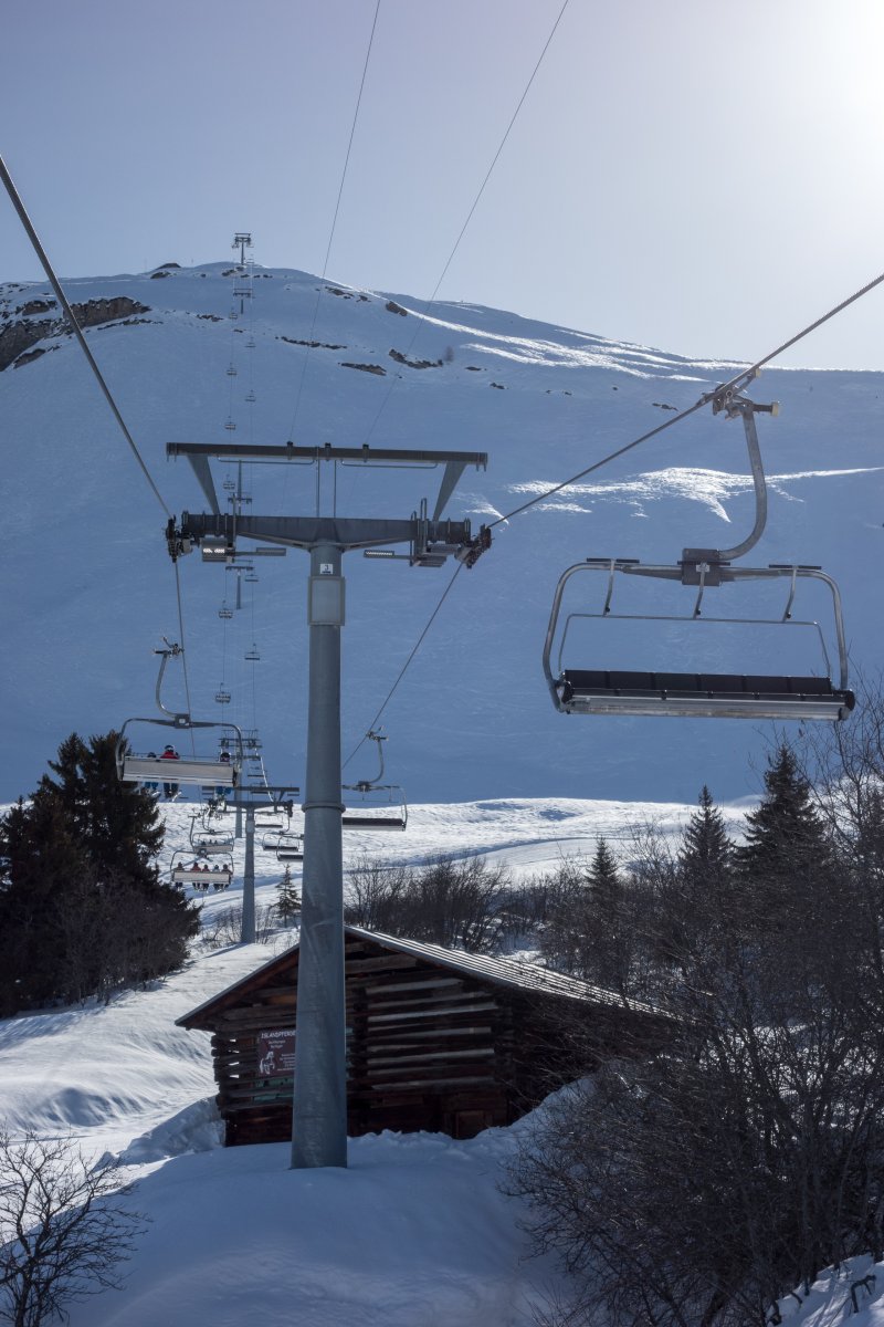 Sesselbahn Cuolm Sura-Piz Mundaun, Februar 2018