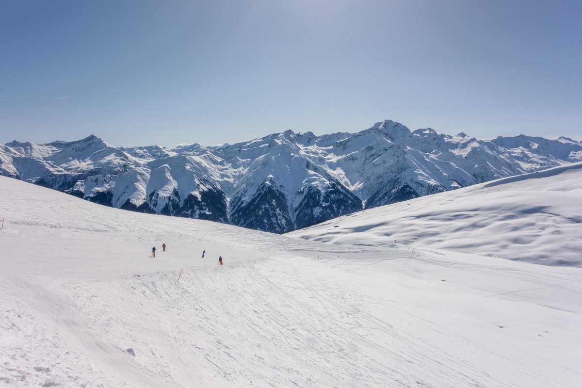 Skipiste vom Piz Sezner ins Val Lumnezia, Februar 2018