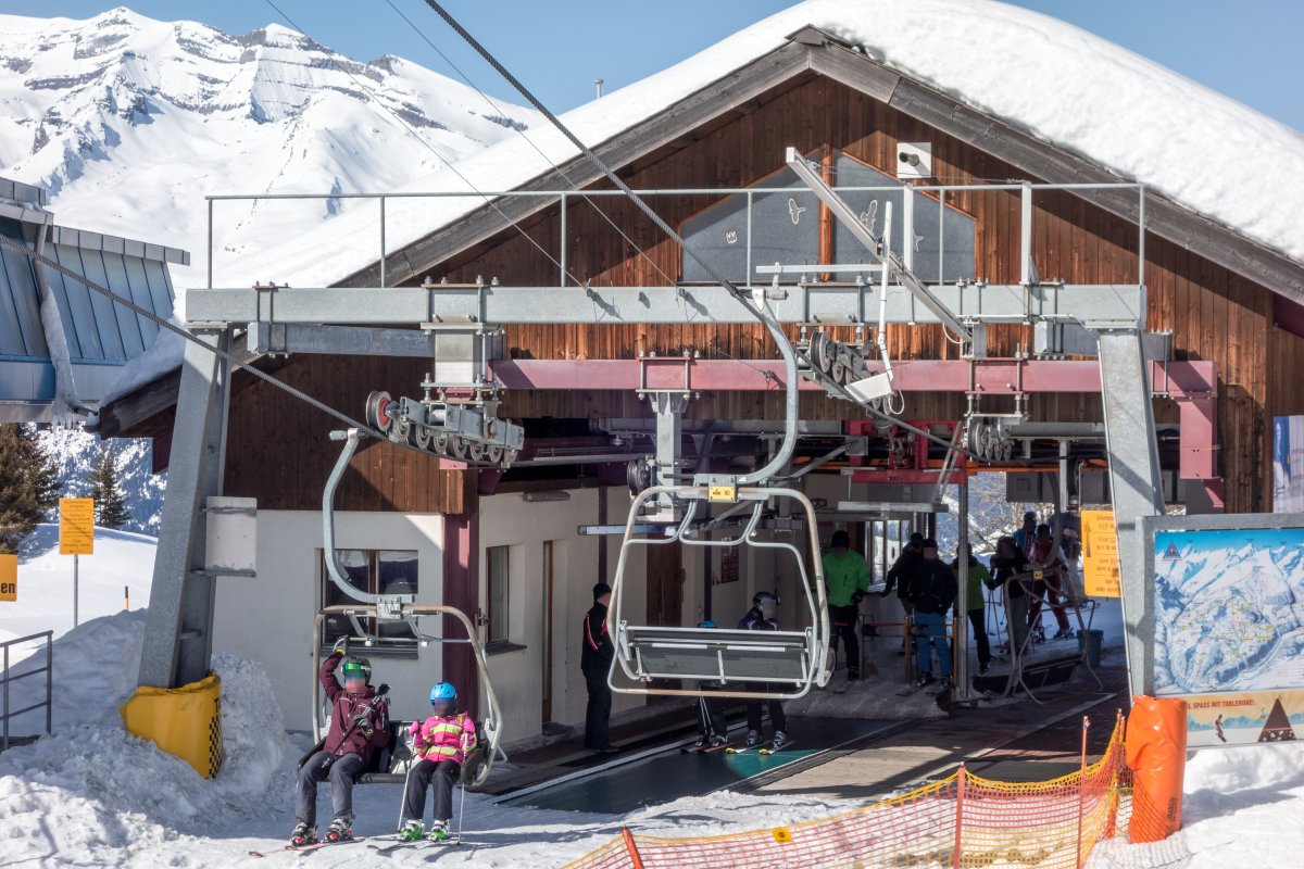 Talstation der Sesselbahn Kartitscha-Stein, Februar 2018