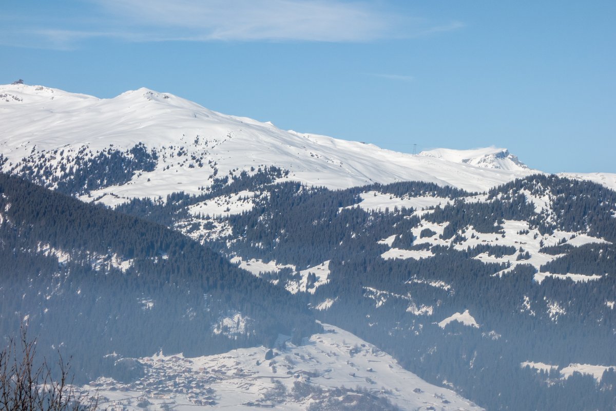 Skigebiet Flims-Laax-Falera mit Crap Masegn und Crap Sogn Gion, Februar 2018