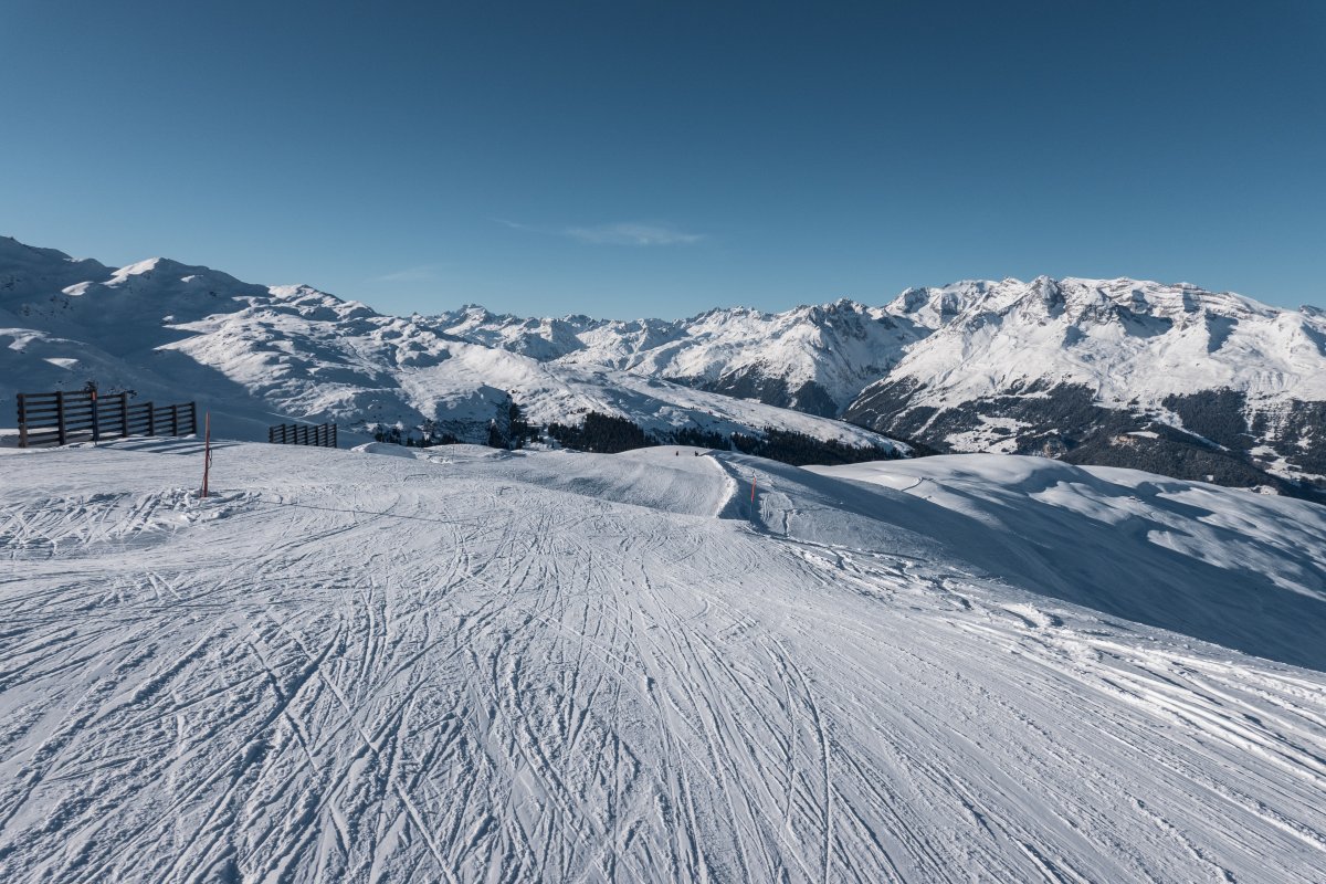 Abfahrt an der Sesselbahn Wali-Piz Sezner, Januar 2022