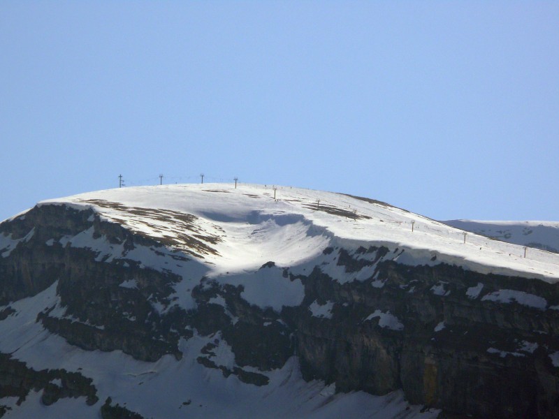 Schlepplift Ruggschopf-Chäserugg mit der Zwirbelkurve, April 2009