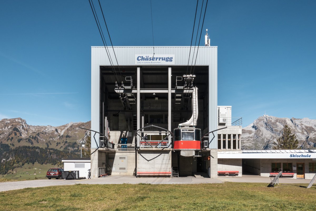 Talstation der Luftseilbahn Iltios-Chäserrugg, Oktober 2021