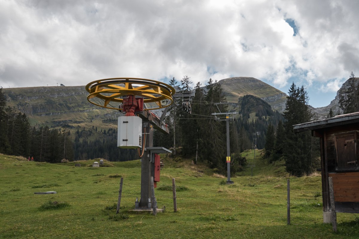 Talstation des Schlepplifts Alp Sellamatt, September 2022