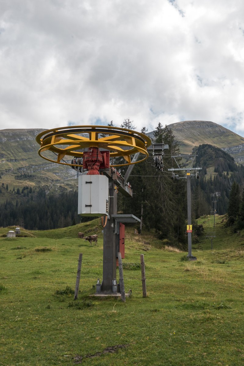 Talstation des Schlepplifts Alp Sellamatt, September 2022