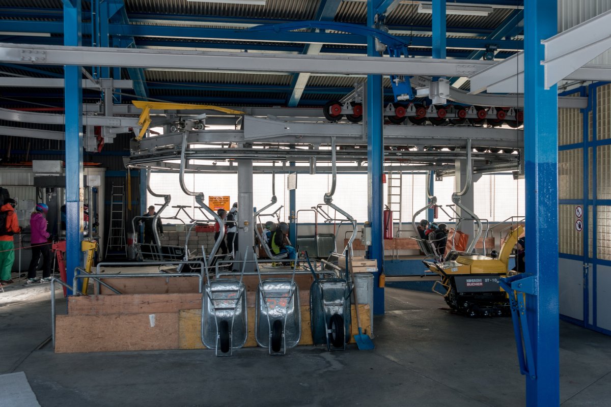 Talstation der Sesselbahn Schindlergrat, März 2019