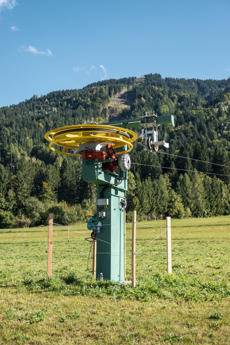 Talstation des Schlepplifts Seltschach, September 2025