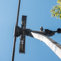 Klemme der Sesselbahn Arnoldstein-Dreiländereck, September 2025