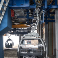 Talstation der Kabinenbahn St. Oswald-Brunnach, März 2023