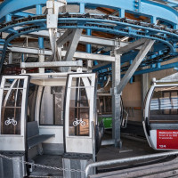 Bergstation der Kabinenbahn Waldtratte-Kaiserburg, März 2023