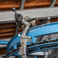 Klemme der Kabinenbahn Waldtratte-Kaiserburg, März 2023