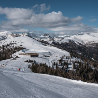 Abfahrt am Schlepplift Priedröf, März 2023