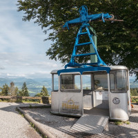 Kabine der von Bleichert erbauten ersten Pfänderbahn, August 2021