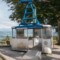 Kabine der von Bleichert erbauten ersten Pfänderbahn, August 2021