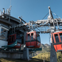 Bergstation der Gruppenumlaufbahn Streuböden-Lärchfilzkogel, September 2023