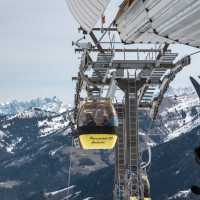 Bergstation der Kabinenbahn Unterberg-Laireiter Alm, März 2023