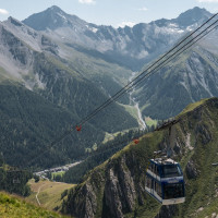 Luftseilbahn Samnaun-Alp Trider Sattel, August 2021