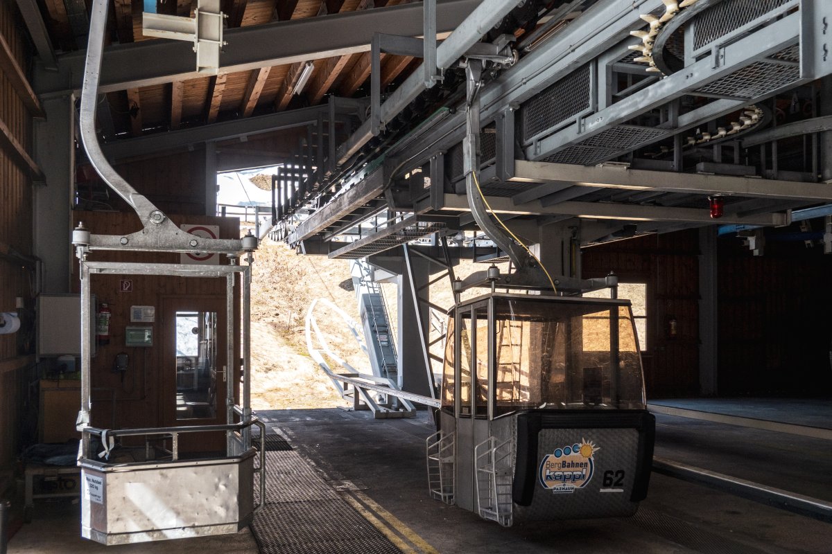 Talstation der Kabinenbahn Kappl-Diasalpe, März 2025