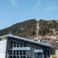 Talstation der Kabinenbahn Kappl-Diasalpe, März 2025