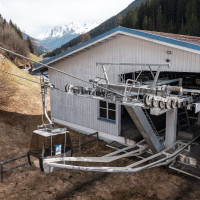 Talstation der Kabinenbahn Kappl-Diasalpe, März 2025