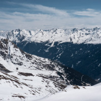 Blick auf das Skigebiet See, März 2025