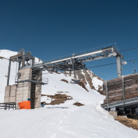 Bergstation der Sesselbahn Gongall, März 2025