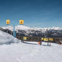 Abfahrt an der Kabinenbahn St. Margarethen-Aineck 2, März 2023