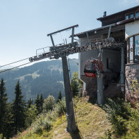 Bergstation der Kabinenbahn Kitzbühel-Hahnenkamm, September 2023