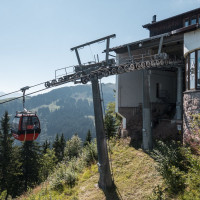Bergstation der Kabinenbahn Kitzbühel-Hahnenkamm, September 2023