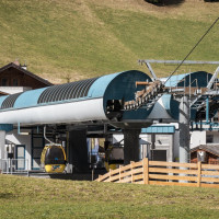 Talstation der Kabinenbahn See-Medrigjoch, März 2025