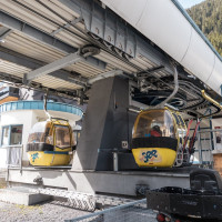 Talstation der Kabinenbahn See-Medrigjoch, März 2025