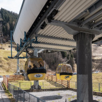 Talstation der Kabinenbahn See-Medrigjoch, März 2025