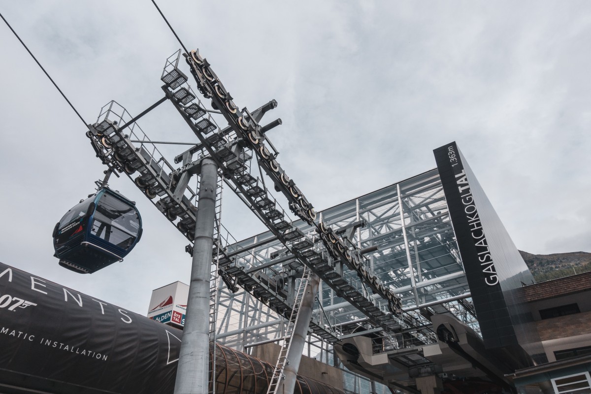 Talstation der Kabinenbahn Sölden-Wasserkar, September 2019
