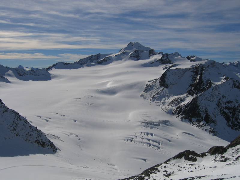 Blick vom Tiefenbachgletscher zur Wildspitze, Oktober 2005