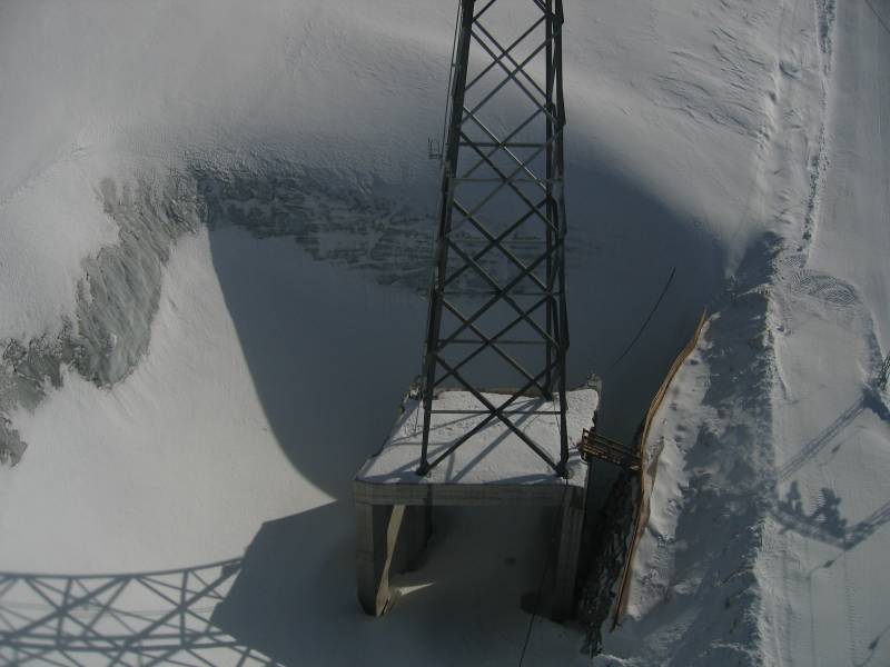 Beheizbares Fundament der Kabinenbahn Schwarze Schneid, Oktober 2005