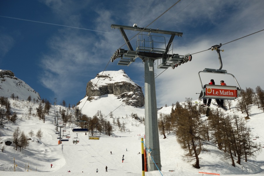 Sesselbahn Jorasse-Col de la Forcle, März 2014