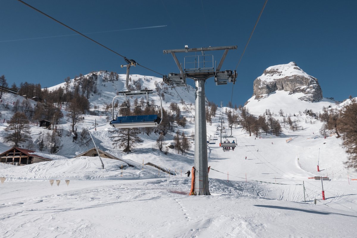 Sesselbahn Jorasse-Col de la Forcle, März 2022