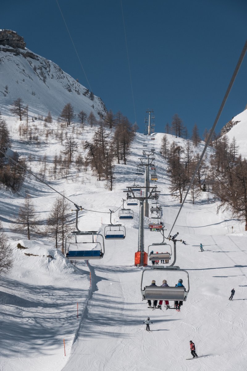 Sesselbahn Jorasse-Col de la Forcle, März 2022