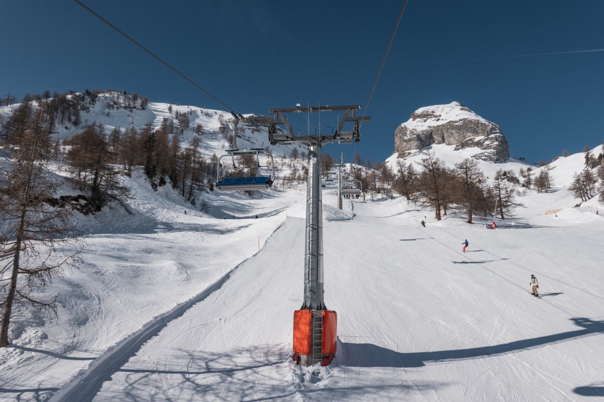 Sesselbahn Jorasse-Col de la Forcle, März 2022
