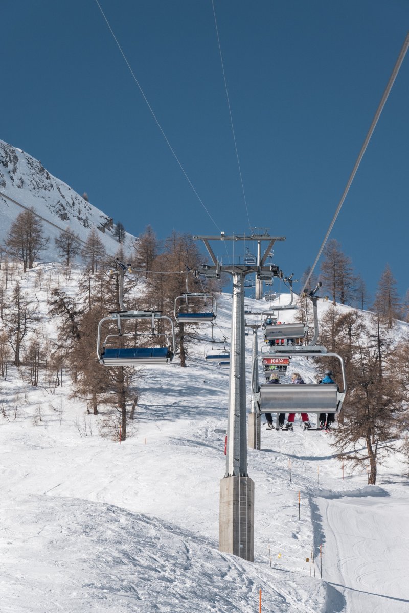 Sesselbahn Jorasse-Col de la Forcle, März 2022