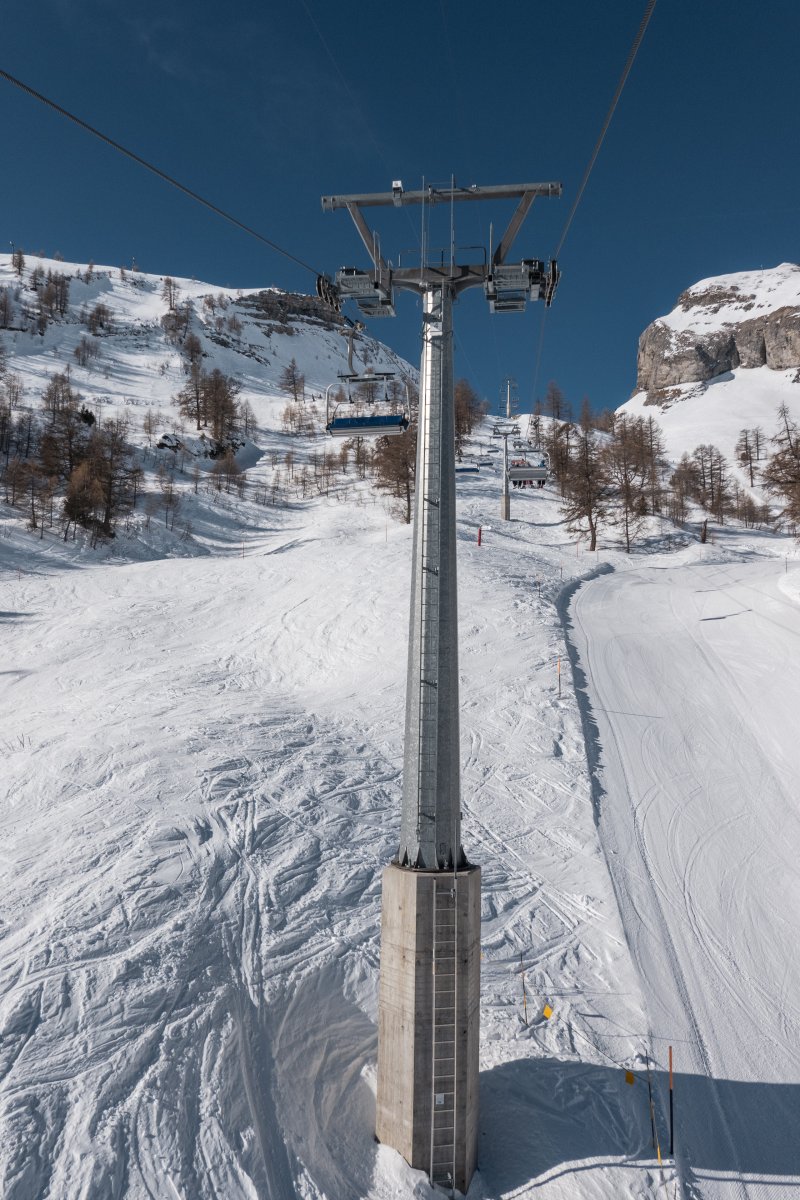 Sesselbahn Jorasse-Col de la Forcle, März 2022